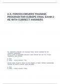 U&period;S&period; Forces Drivers Training Program for Europe Final Exam 2 He