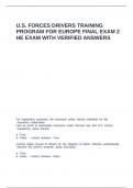 U&period;S&period; Forces Drivers Training Program for Europe Final Exam 2 He with verified answers