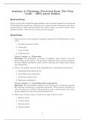 Anatomy & Physiology Proctored Exam Test Prep Guide &ndash; 100&percnt; Latest Edition