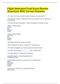  Flight Attendant Final Exam Review Questions With Correct Answers