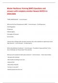 Master Resilience Training &lpar;MRT&rpar; Questions and answers with complete solution Newest RATED A&plus; 2025&sol;2026 