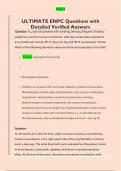 ULTIMATE ENPC Questions with  Detailed Verified Answers 