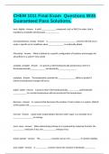 CHEM 1011 Final Exam  Questions With Guaranteed Pass Solutions&period;