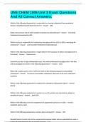 UNE CHEM 1005 Unit 3 Exam Questions And All Correct Answers&period;