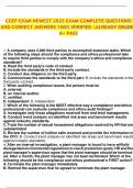 CCEP EXAM NEWEST 2025 EXAM COMPLETE QUESTIONS AND CORRECT ANSWERS 100&percnt; VERIFIED &vert;ALREADY GRADED A&plus; PASS
