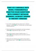 CDW110V CABOODLE DATA MODEL FUNDAMENTALS PRACTICE EXAM QUESTIONS WITH CORRECT DETAILED ANSWERS &vert; ALREADY GRADED A&plus;<RECENT VERSION>