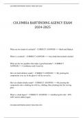 COLUMBIA BARTENDING AGENCY EXAM 2024-2025&excl; 100&percnt; CORRECT ANSWERS