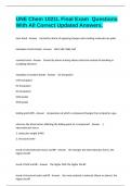 UNE Chem 1021L Final Exam  Questions With All Correct Updated Answers&period;