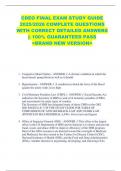 CDEO FINAL EXAM STUDY GUIDE  2025&sol;2026 COMPLETE QUESTIONS  WITH CORRECT DETAILED ANSWERS  &vert;&vert; 100&percnt; GUARANTEED PASS  <BRAND NEW VERSION> 