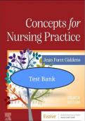 Test Bank Concepts for Nursing Practice &lpar;4TH Ed&rpar; by Jean Giddens 2024 STUVIA