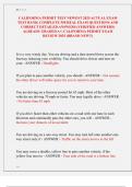 CALIFORNIA PERMIT TEST NEWEST 2025 ACTUAL EXAM  TEST BANK&vert; COMPLETE 550 REAL EXAM QUESTIONS AND  CORRECT DETAILED ANSWERS &lpar;VERIFIED ANSWERS&rpar;  ALREADY GRADED A&plus;&vert; CALIFORNIA PERMIT EXAM  REVIEW 2025 &lpar;BRAND NEW&excl;&excl;&rpar; 