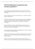PSYCH 260 Exam 3 questions and answers graded A&plus;