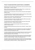 PACAT EXAM MASTERS QUESTIONS & ANSWERS