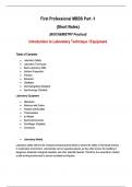 First Professional MBBS Part -1 &lpar;Short Notes&rpar; &lpar;BIOCHEMISTRY Practical&rpar; Introduction to Laboratory Techniques  Equipment