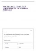 MPH 6011 FINAL &lpar;CONT&rpar; EXAM QUESTIONS WITH 100&percnt; CORRECT ANSWERS&excl;&excl;