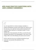 APR EXAM PRACTICE QUESTIONS WITH 100&percnt; CORRECT ANSWERS&excl;&excl;