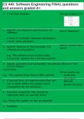 CS 440&colon; Software Engineering FINAL questions and answers graded A&plus;