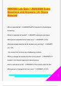 HBIO 202 LAB EXAM PACKAGE DEAL QUESTIONS AND VERIFIED DETAILED ANSWERS &vert; 100&percnt; GUARANTEED PASS &vert; ALREADY GRADED A&plus;
