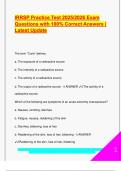 IRRSP Practice Test 2025&sol;2026 &ndash; 100&percnt; Solved Questions & Answers for Industrial Radiography Certification