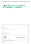 BEST WARRIOR BOARD QUESTIONS WITH COMPLETE SOLUTIONS&excl;&excl;