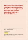   NATE Exam&colon; Core Essentials&vert;Brand New Expert Exam Questions with Clear Correct Answers&vert;All Graded A&plus;&vert;Latest Expert Premium Update&lpar;2025-2026&rpar;&vert;100&percnt; Guaranteed Success&period;