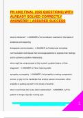  PN 4002 Final Exam Questions 2025&sol;2026 &ndash; Therapeutic Communication&comma; Ethics&comma; Conflict Resolution & Mental Health &vert; Verified A&plus; Study Guide