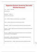 Digestive System Anatomy Test with Verified Answers