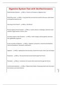 Digestive System Test with Verified Answers