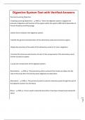 Digestive System Test with Verified Answers
