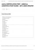 AMCA CERTIFICATION TEST - MEDICAL ASSISTING STUDY GUIDE - SET A 2025 UPDATE&excl;&excl;
