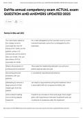 DaVita annual competency exam ACTUAL exam&colon; QUESTION AND ANSWERS UPDATED 2025
