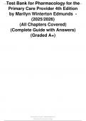 Test Bank for Pharmacology for the  Primary Care Provider 4th Edition  by Marilyn Winterton Edmunds  -  &lpar;2025&sol;2026&rpar;  &lpar;All Chapters Covered&rpar;  &lpar;Complete Guide with Answers&rpar;  &lpar;Graded A&plus;&rpar;