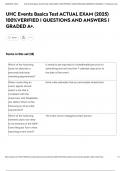 UHC Events Basics Test ACTUAL EXAM &lpar;2025&rpar; 100&percnt;VERIFIED &vert; QUESTIONS AND ANSWERS &vert; GRADED A&plus;&period;