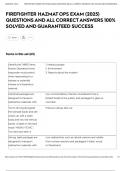 FIREFIGHTER HAZMAT OPS EXAM &lpar;2025&rpar; QUESTIONS AND ALL CORRECT ANSWERS 100&percnt; SOLVED AND GUARANTEED SUCCESS