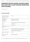 GEORGETTE REVIEW PMHNP EXAM COMPLETE &lpar;2025&rpar; EXAM TEST WITH LATEST UPDATED &lpar;QUESTIONS AND ANSWERS&rpar;