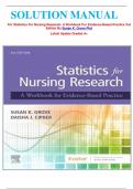 SOLUTION MANUAL For Statistics For Nursing Research&colon; A Workbook For Evidence-Based Practice 3rd Edition By Susan K&period; Grove Phd Latest Update Graded A&plus;