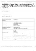 NURS 8024 Pharm Exam 3 &lpar;antimicrobial part 2&rpar; 2025 COMPLETE QUESTIONS With 100&percnt; Verified Solutions&comma;