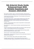  ISA Arborist Study Guide &ndash; Enhanced Exam with Reliable Questions and Answers &lpar;2025&sol;2026&rpar;