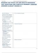 Exam &lpar;elaborations&rpar; PEARSON VUE TEXAS LIFE AND HEALTH INSURANCE  