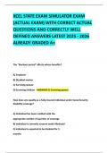 XCEL STATE EXAM SIMULATOR EXAM &lpar;ACTUAL EXAM&rpar; WITH CORRECT ACTUAL QUESTIONS AND CORRECTLY WELL DEFINED ANSWERS LATEST 2025 - 2026 ALREADY GRADED A&plus;