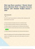 Med surg Neuro questions &sol; Newest Actual Exam Questions Bank &sol; Complete Accurate Quizzes with Detailed Verified Answers &sol; 2025   