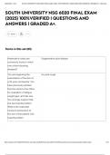 SOUTH UNIVERSITY NSG 6020 FINAL EXAM &lpar;2025&rpar; 100&percnt;VERIFIED &vert; QUESTIONS AND ANSWERS &vert; GRADED A&plus;&period;