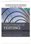 Test Bank for Psychological Testing&colon; Principles&comma; Applications&comma; and Issues 9th Edition by Robert Kaplan &lpar;Author&rpar;&comma; Dennis Saccuzzo &lpar;Author&rpar;- &lpar;2025&sol;2026&rpar; &lpar;All Chapters Covered&rpar; &lpar;Complete Guide with Answers&rpar; &lpar;Graded A&plus;&rpar;