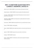 MRT 110 MIDTERM QUESTIONS WITH CORRECT ANSWERS &vert; RATED A&plus;