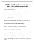 MRT 110 Final Exam Review Questions with Correct Answers &vert; Rated A&plus;
