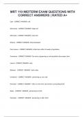 MRT 110 Exams Questions with Correct Answers 100&percnt; Pass&vert; Latest Version &vert; Expert Verified