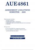 AUE4861 ASSIGNMENT 3 SOLUTIONS 2025