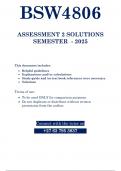 BSW4806 ASSIGNMENT 2 SOLUTIONS 2025 