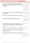 COMMERCIAL DRIVER LICENSE EXAM COMPREHENSIVE QUESTIONS AND VERIFIED DETAILED ANSWERS&sol; NEWEST UPDATE&excl;&excl;