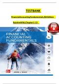 SOLUTION MANUAL For Financial Accounting Fundamentals&comma; 8th Edition By John Wild&comma; Verified Chapters 1 - 13&comma; Complete Newest Version